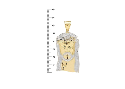 Two Tone Plated Religious Jesus Face Pendant